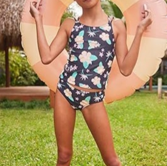 🪸HURLEY GIRLS 2 PIECE TANKINI SWIMSUIT SIZE 16 - Picture 1 of 12